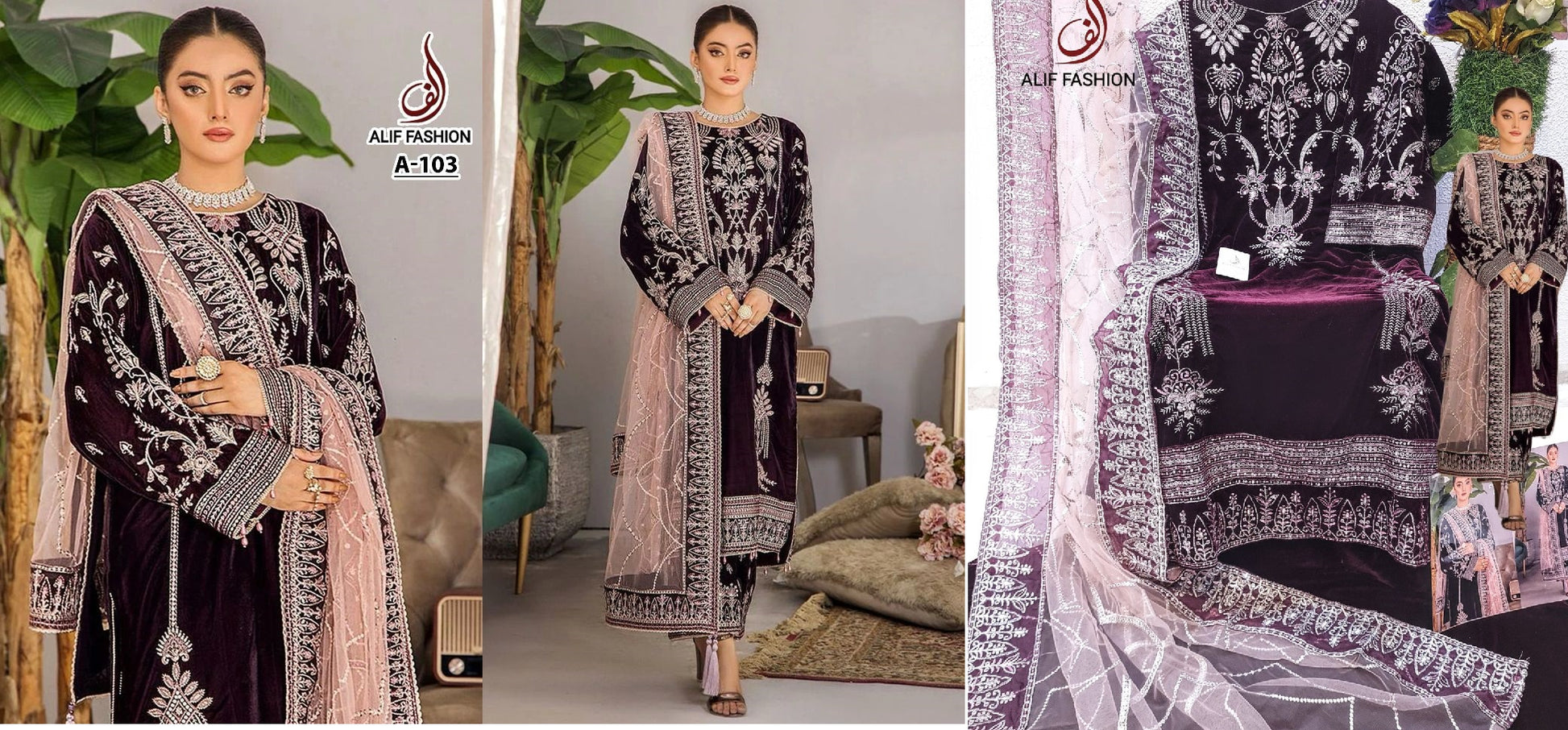 A-103 Alif Fashion Pakistani Salwar Suits