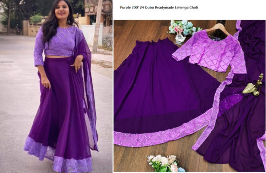 Purple 200124 Qubo Readymade Lehenga Choli