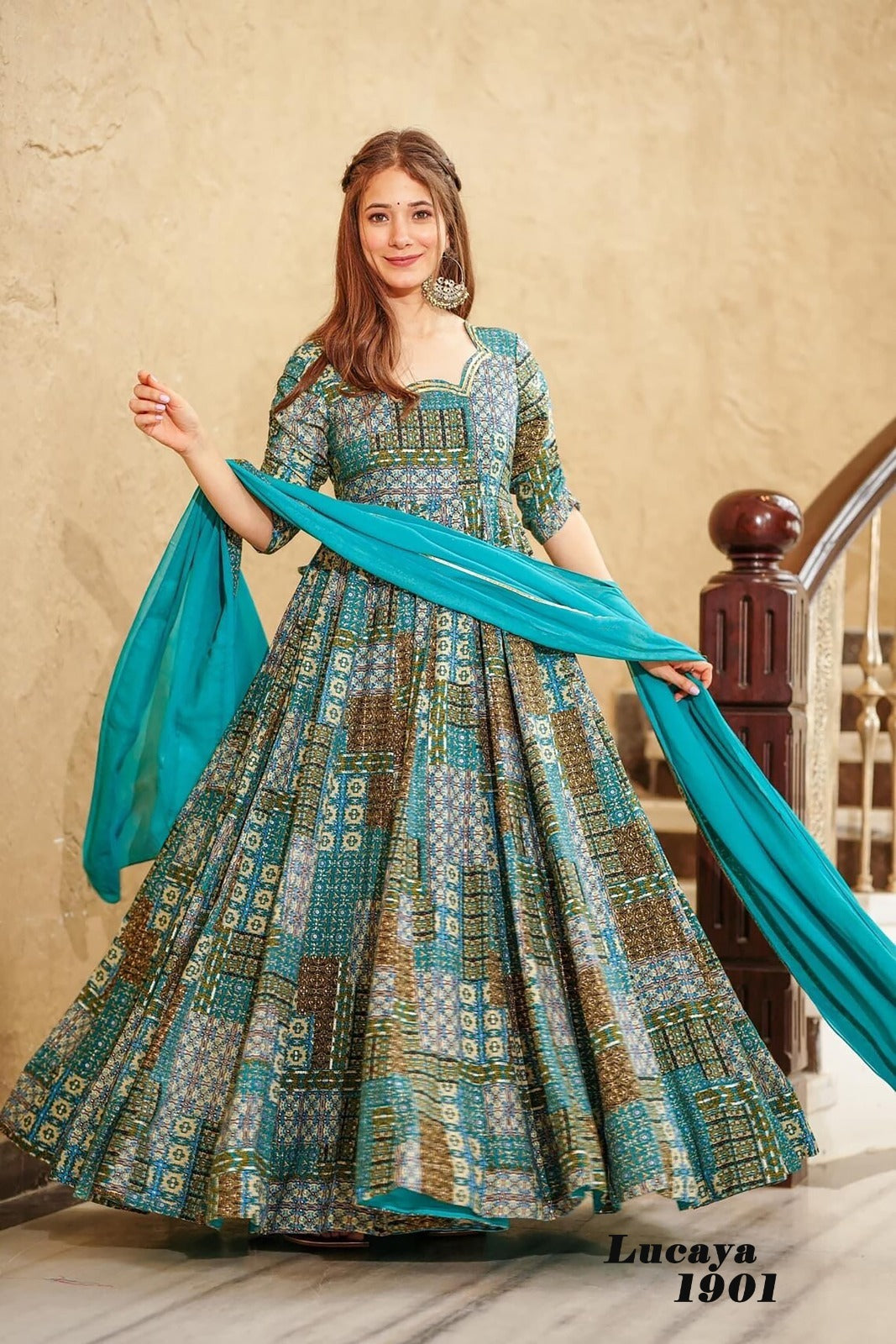 1901 Vol 19 Lucaya Gown Dupatta Set