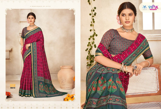 90410 Monalisa Vol 2 Vipul Liva Cotton Sarees