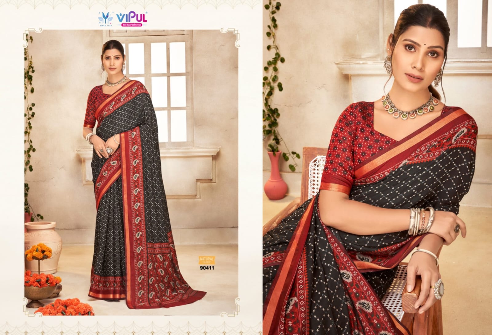 90411 Monalisa Vol 2 Vipul Liva Cotton Sarees