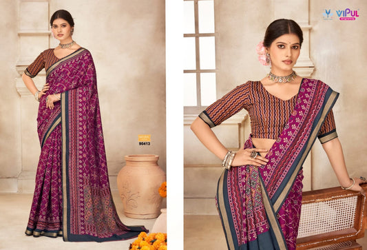 90413 Monalisa Vol 2 Vipul Liva Cotton Sarees
