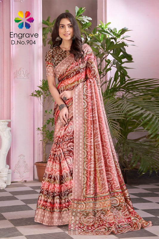 904 Engrave Jivora Print Sarees
