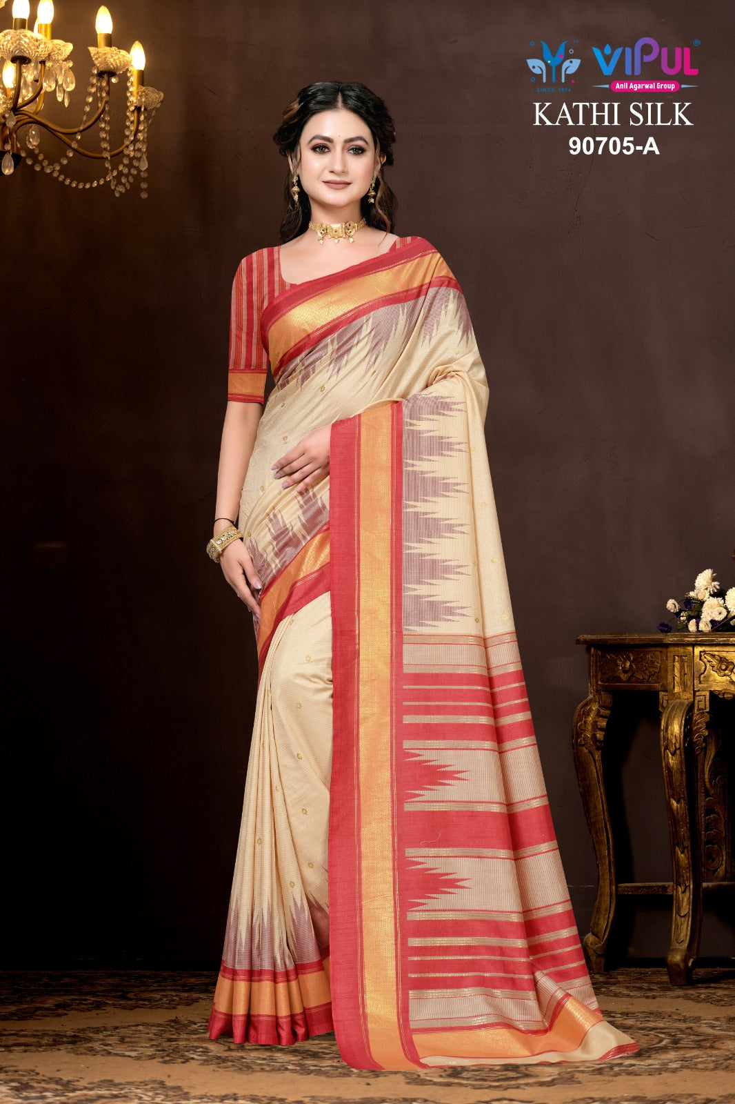 90705-A Kathi Vipul Soft Silk Sarees
