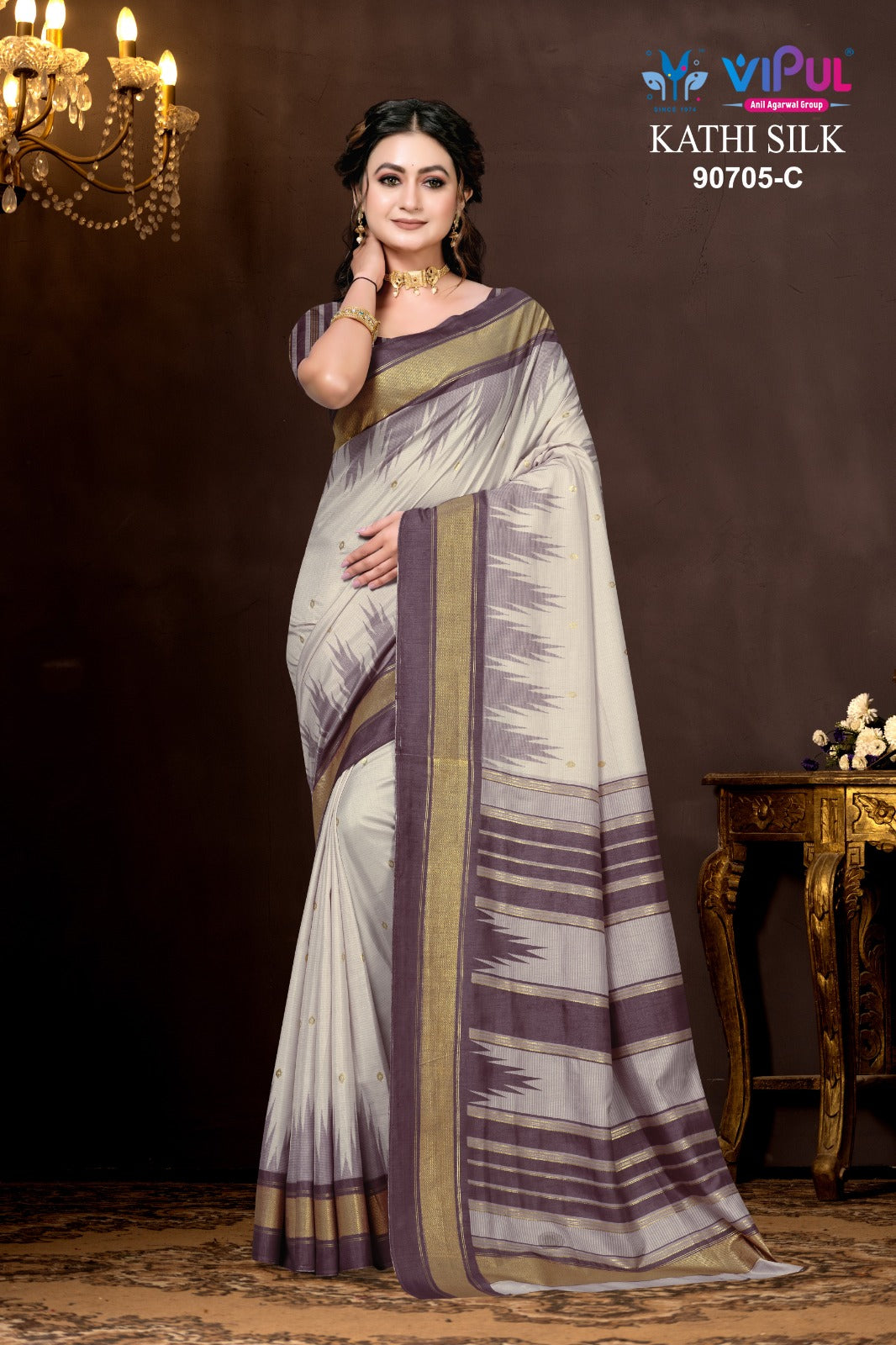 90705-C Kathi Vipul Soft Silk Sarees