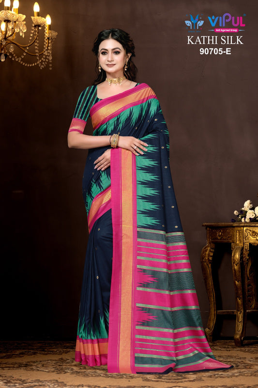 90705-E Kathi Vipul Soft Silk Sarees