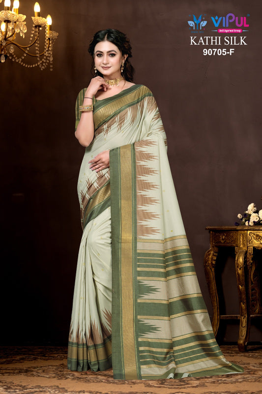 90705-F Kathi Vipul Soft Silk Sarees