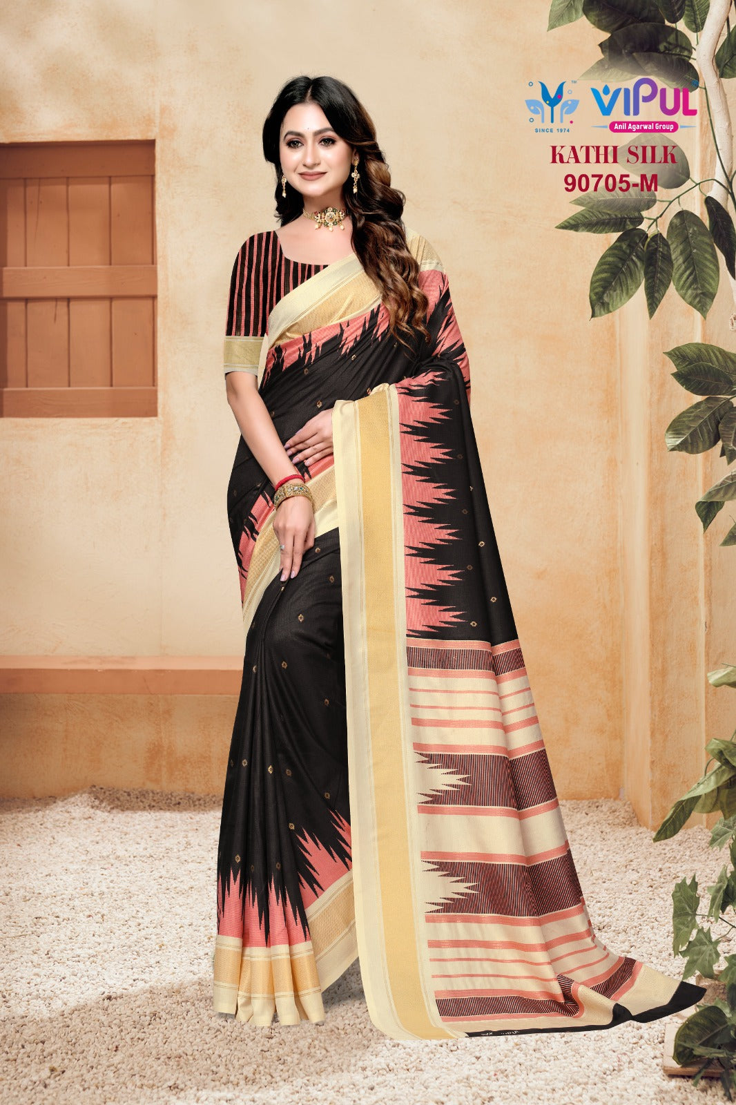90705-M Kathi Vipul Soft Silk Sarees