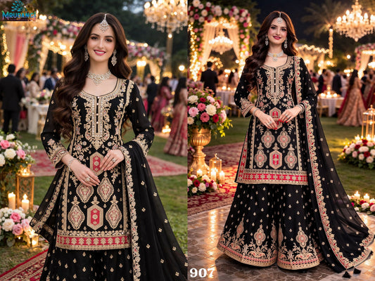907 Krisha Mrudangi Real Chinon Pakistani Readymade Suits