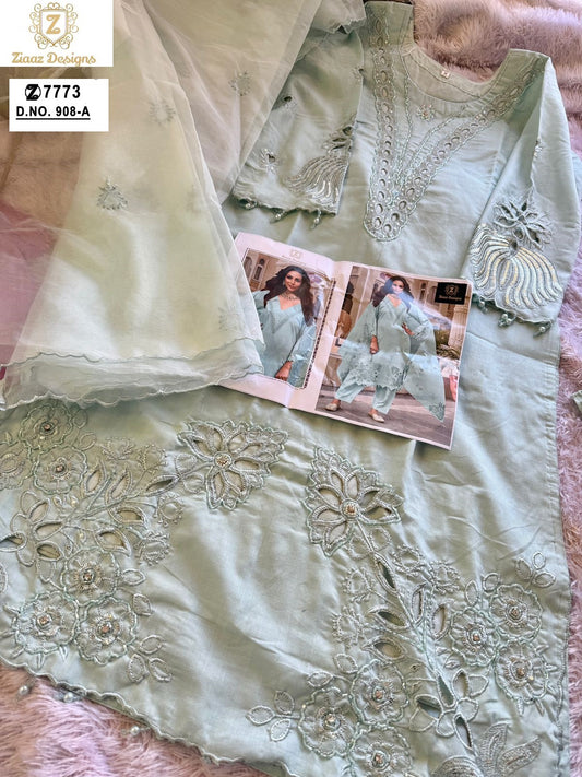 908 A Ziaaz Designs Embroidery Pakistani Salwar Suits