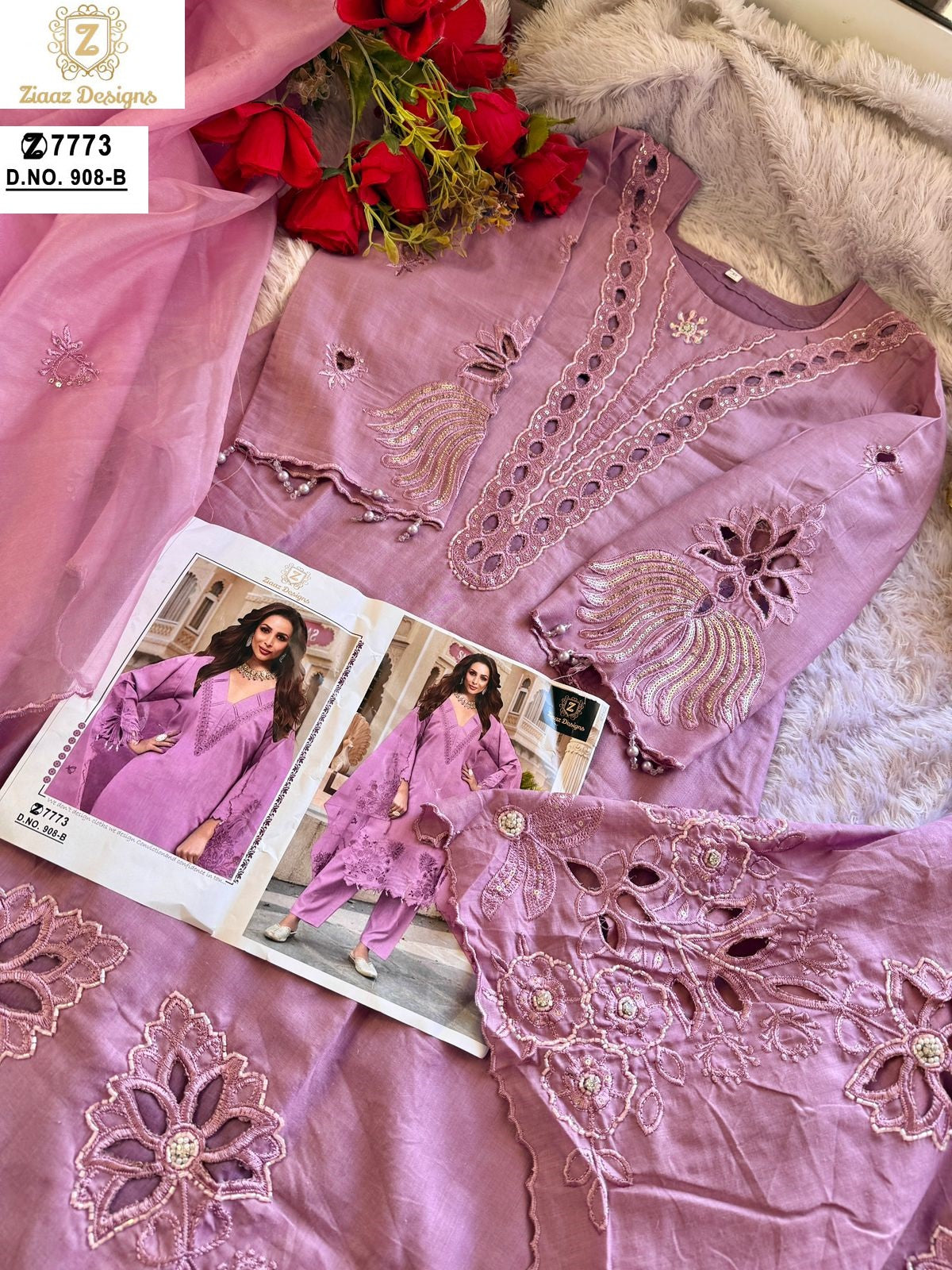 908 B Ziaaz Designs Embroidery Pakistani Salwar Suits