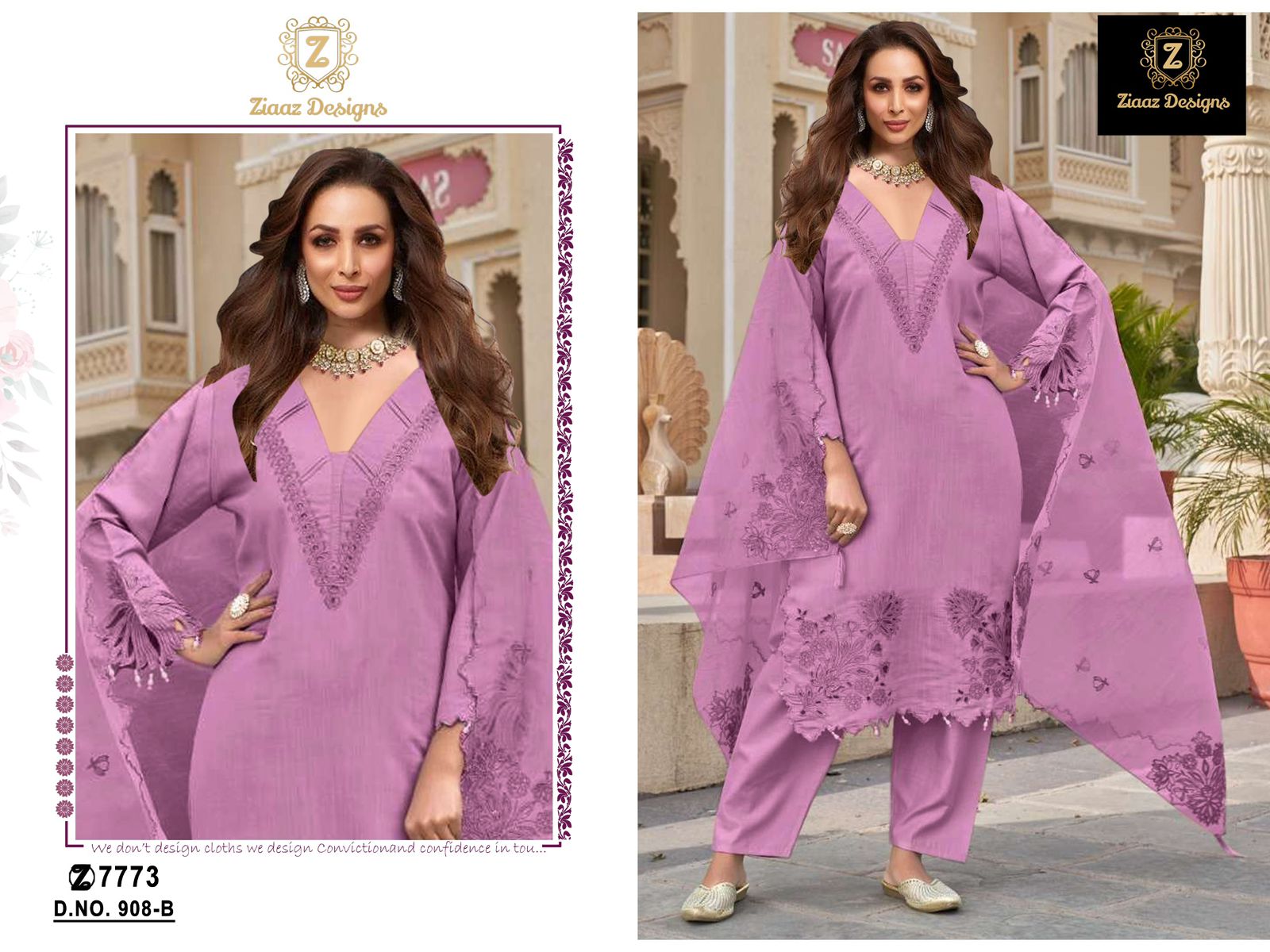 908 B Ziaaz Designs Embroidery Pakistani Salwar Suits