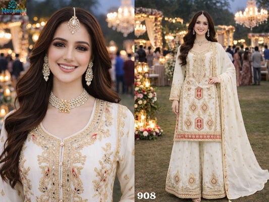 908 Krisha Mrudangi Real Chinon Pakistani Readymade Suits