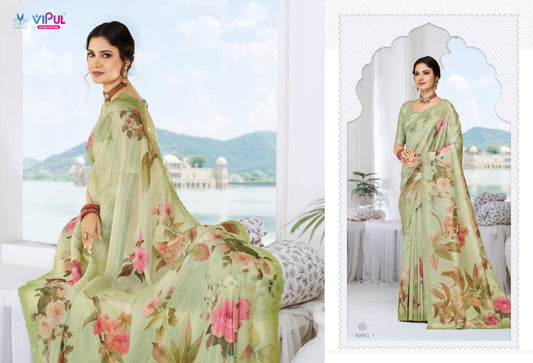 90951 Jhanki Vipul Organza Crush Sarees
