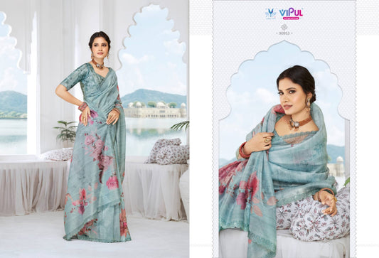 90953 Jhanki Vipul Organza Crush Sarees