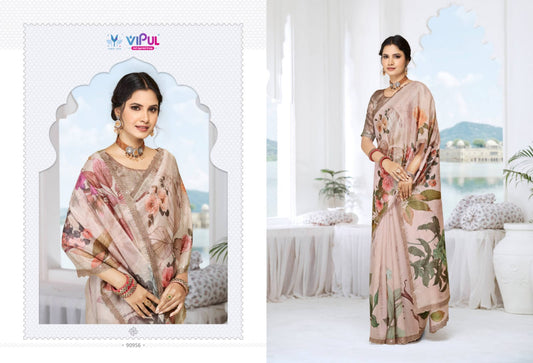 90956 Jhanki Vipul Organza Crush Sarees