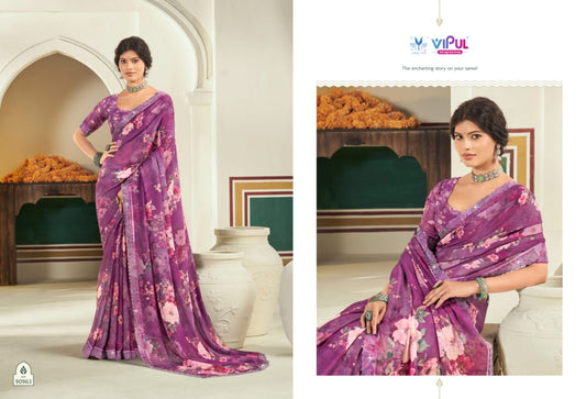 90963 Estella Vol 2 Vipul Dull Moss Sarees