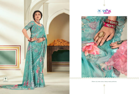 90964 Estella Vol 2 Vipul Dull Moss Sarees