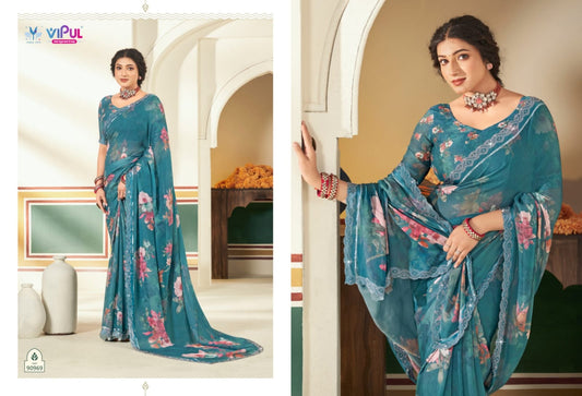 90969 Estella Vol 2 Vipul Dull Moss Sarees