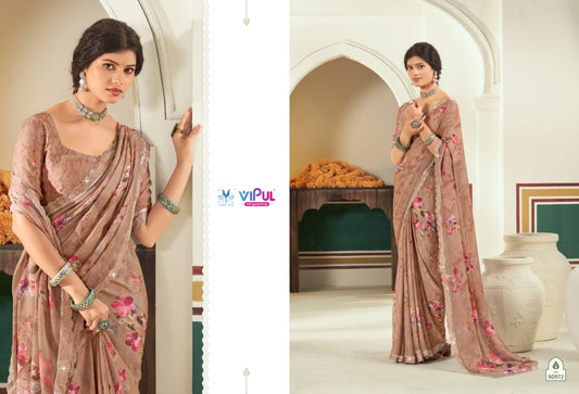 90972 Estella Vol 2 Vipul Dull Moss Sarees