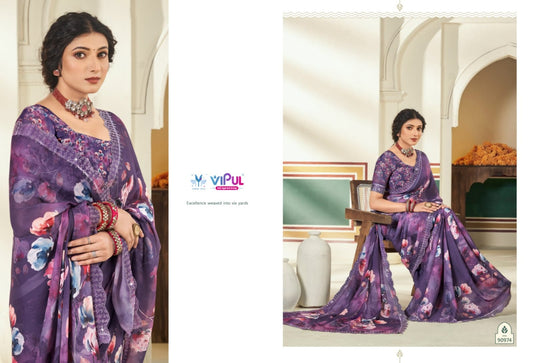 90974 Estella Vol 2 Vipul Dull Moss Sarees