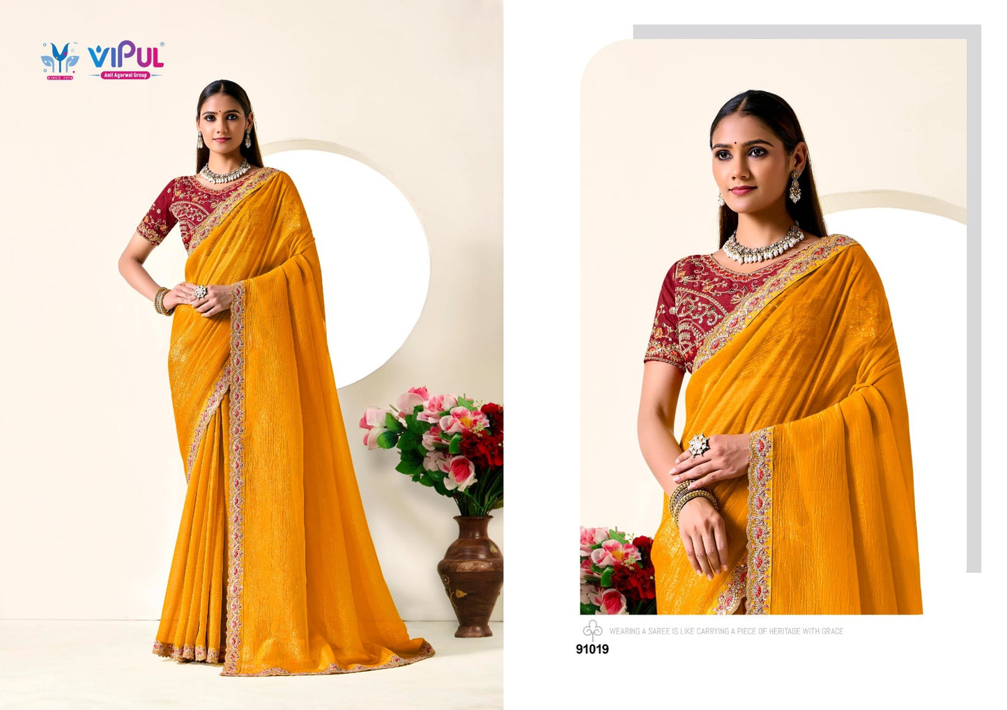 91019 Amaira Vol 4 Vipul Chiffon Sarees