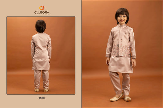 91022 Ethni Kidz Clleora With Koti Boys Kurta Pyjama
