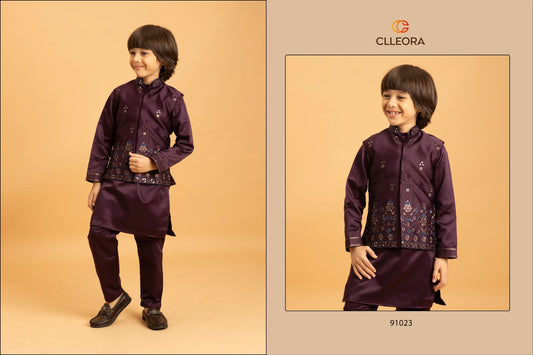 91023 Ethni Kidz Clleora With Koti Boys Kurta Pyjama