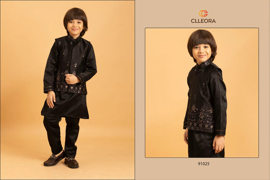 91025 Ethni Kidz Clleora With Koti Boys Kurta Pyjama