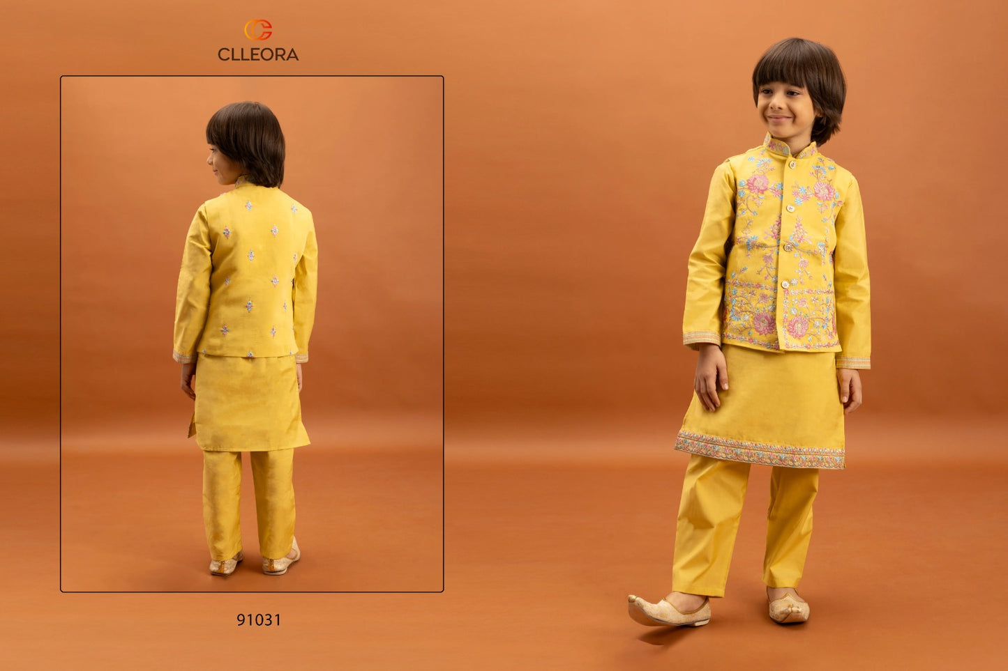 91031 Nazrana Clleora With Koti Boys Kurta Pyjama