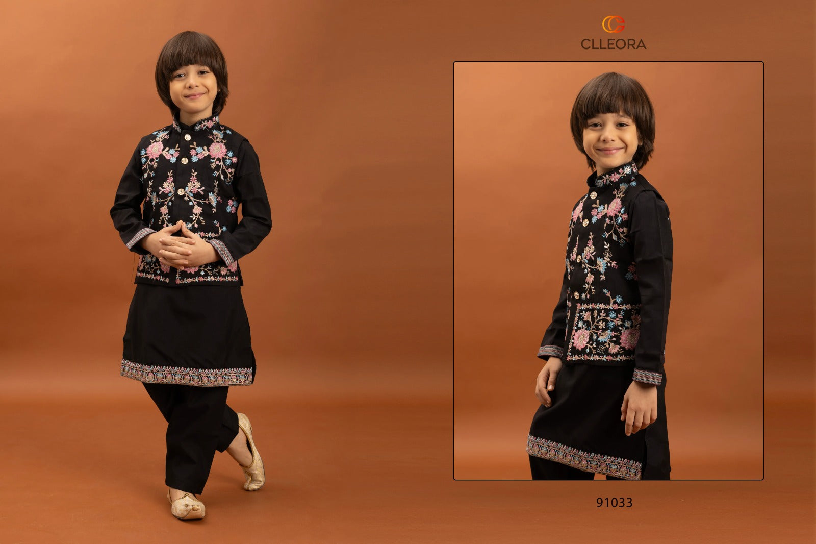 91033 Nazrana Clleora With Koti Boys Kurta Pyjama
