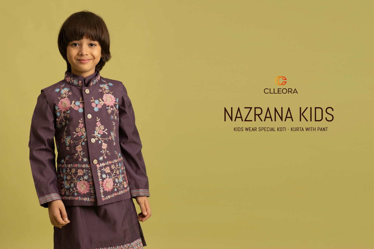 91035 Nazrana Clleora With Koti Boys Kurta Pyjama