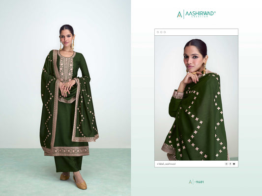 9681 Syra Aashirwad Creation Unstitched Suits
