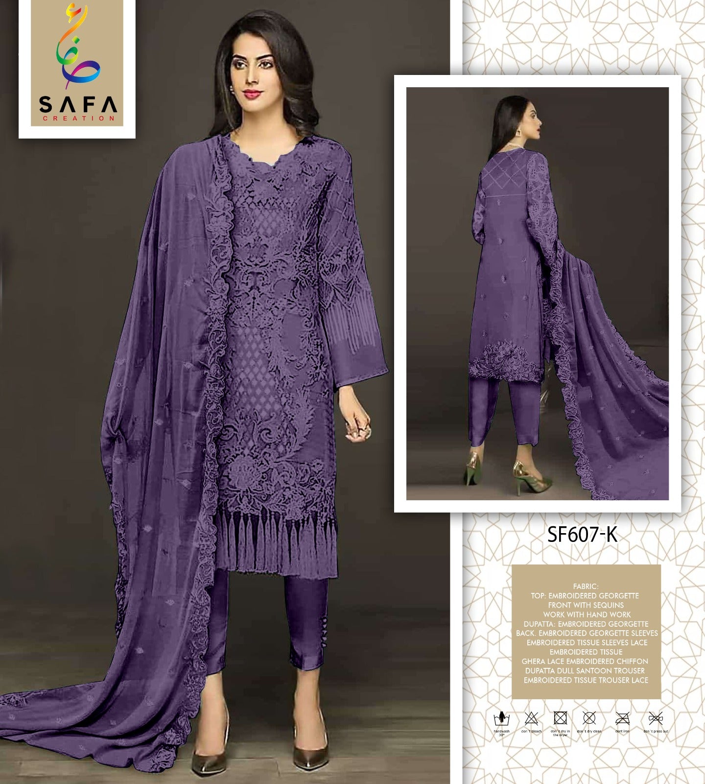607 K Safa Creation Pakistani Salwar Suits