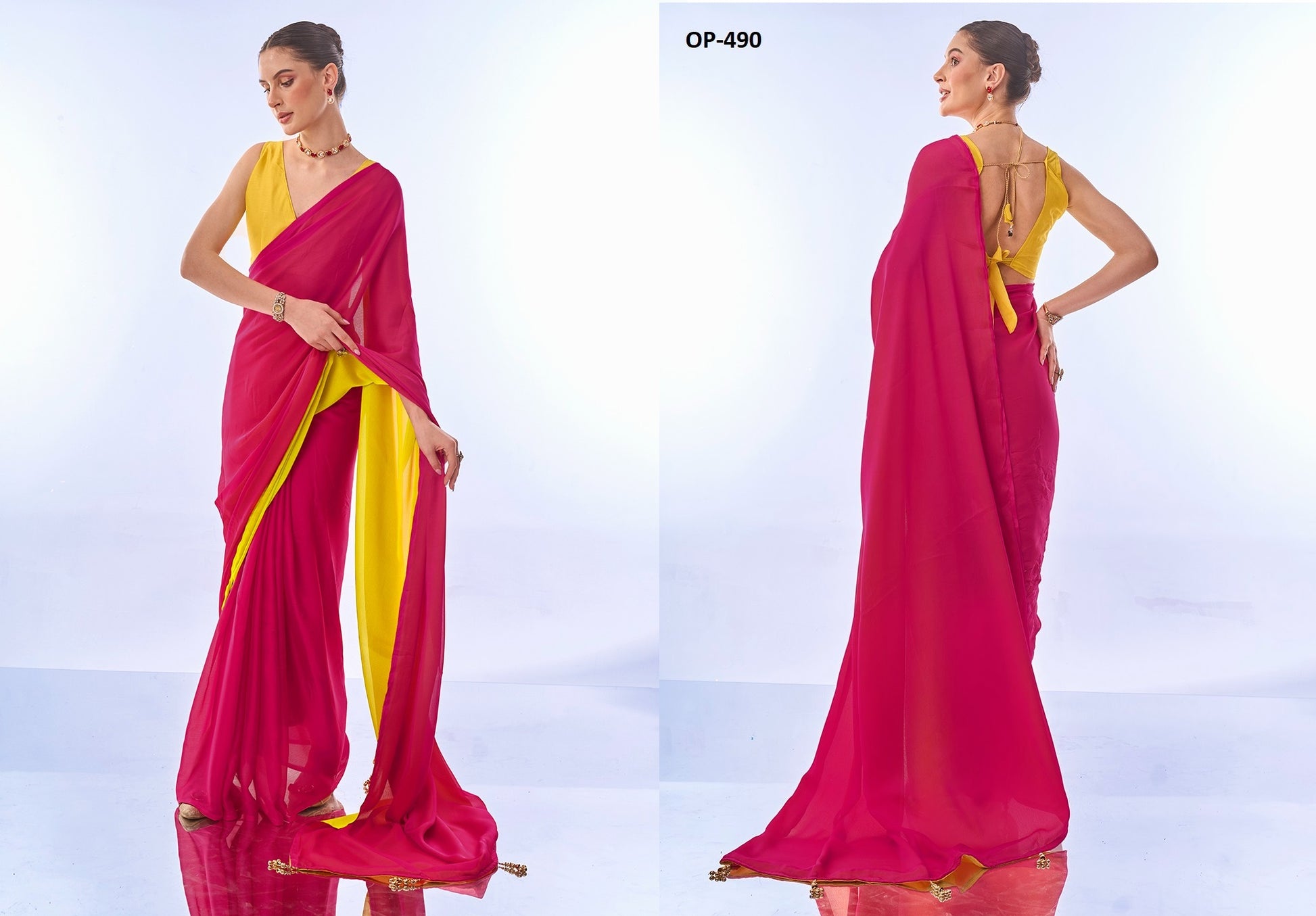 490 Pink Laxminam Sarees