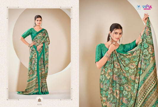 91172 Smriti Vipul Satan Silk Sarees