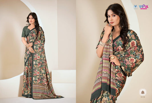 91178 Smriti Vipul Satan Silk Sarees