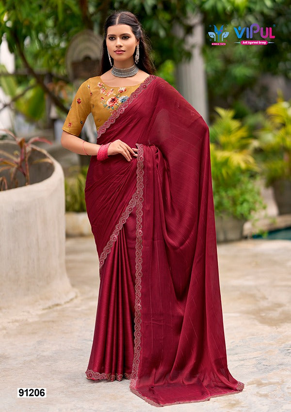 91206 Juhmar Vipul Chiffon Sarees