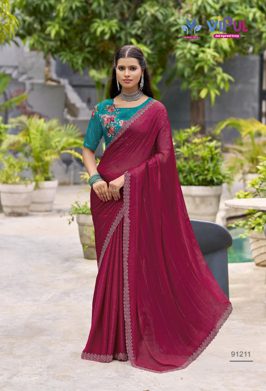91211 Juhmar Vipul Chiffon Sarees