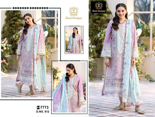 912 Ziaaz Designs Cambric Cotton Pakistani Salwar Suits