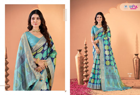 91387 Angora 913J Vipul Soft Silk Sarees