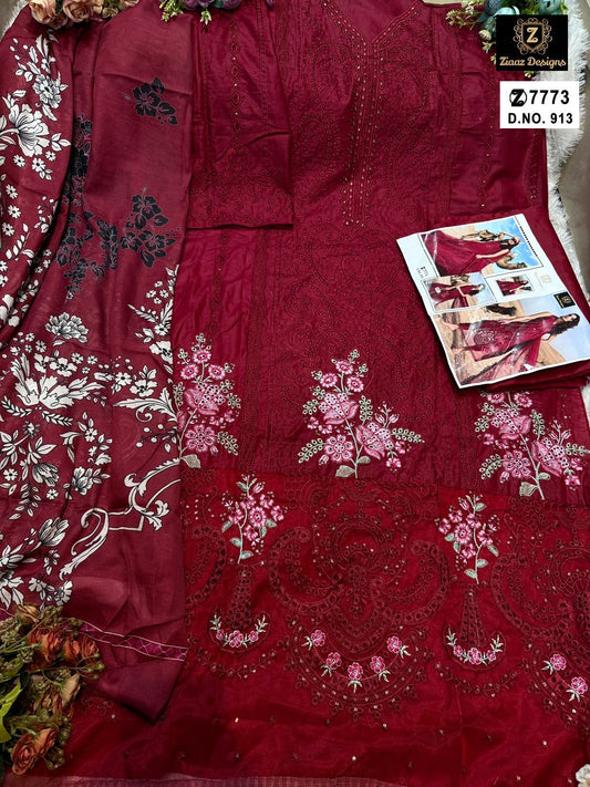 913 Ziaaz Designs Embroidery Pakistani Salwar Suits