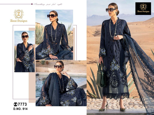 914 Ziaaz Designs Embroidery Pakistani Salwar Suits