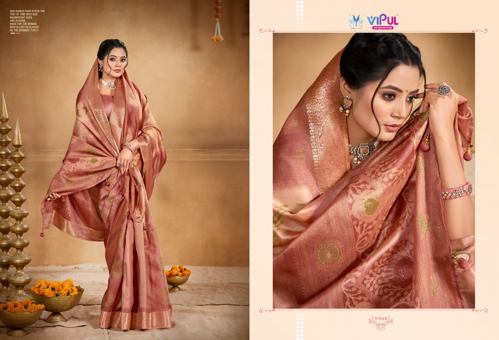 91568 Angora 915G Vipul Soft Silk Sarees