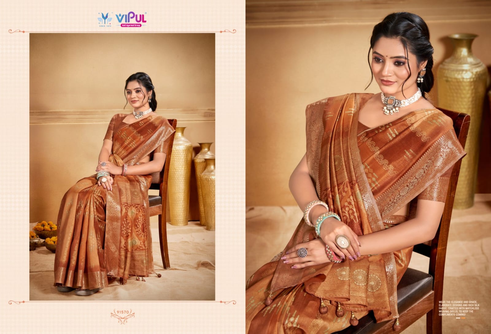 91570 Angora 915G Vipul Soft Silk Sarees
