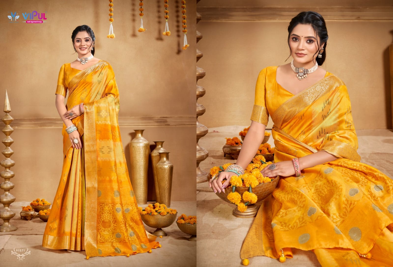 91571 Angora 915G Vipul Soft Silk Sarees