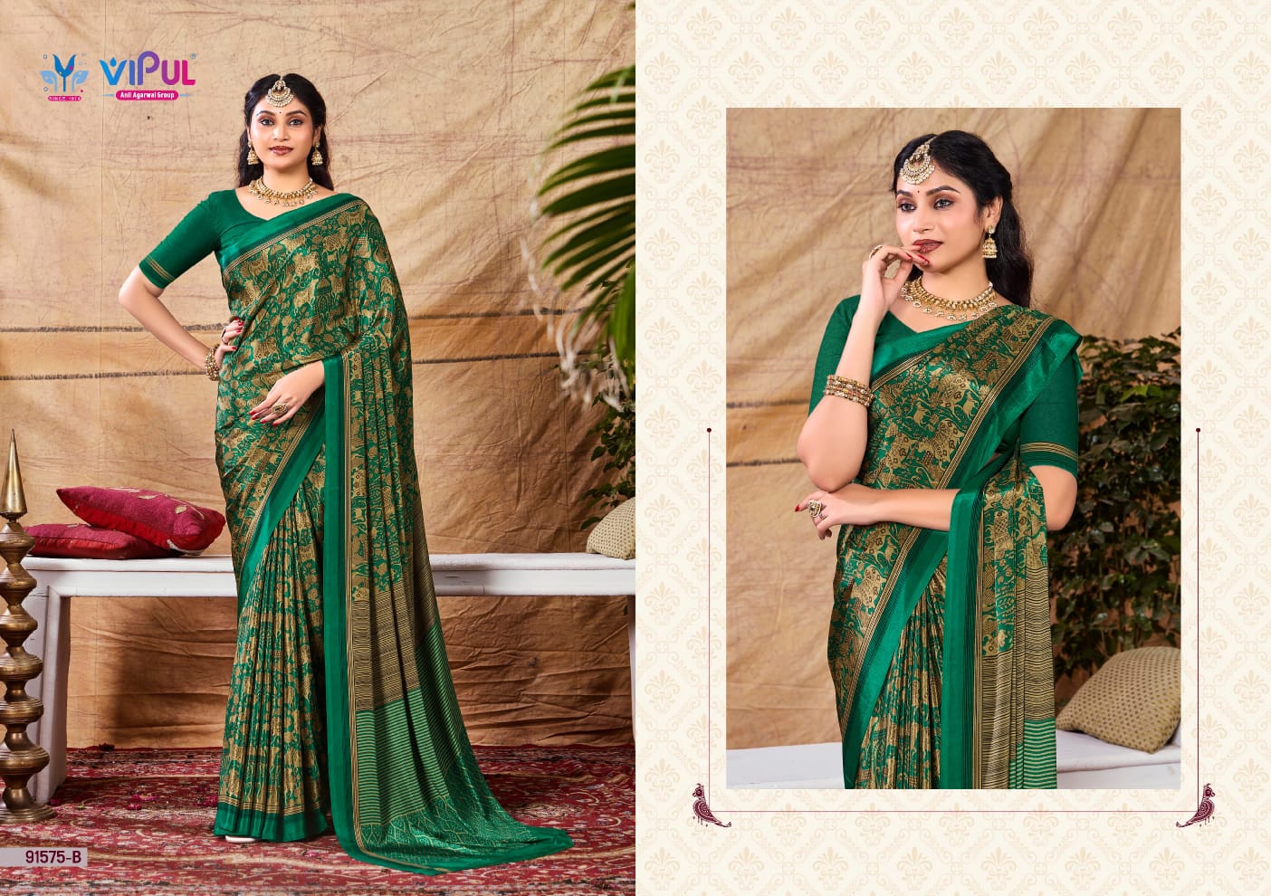 91575-B Heritage Vol 3 Vipul Crepe Sarees
