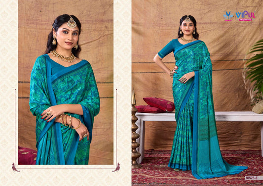 91575-E Heritage Vol 3 Vipul Crepe Sarees