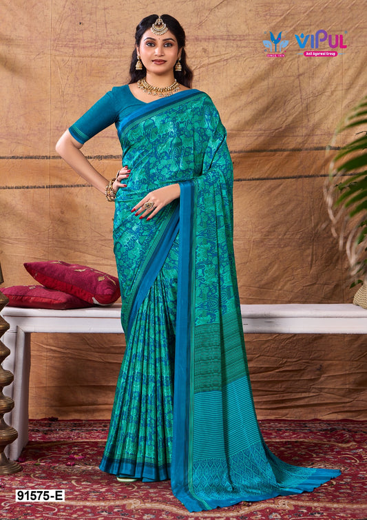 91575-E Vipul Creap Sarees