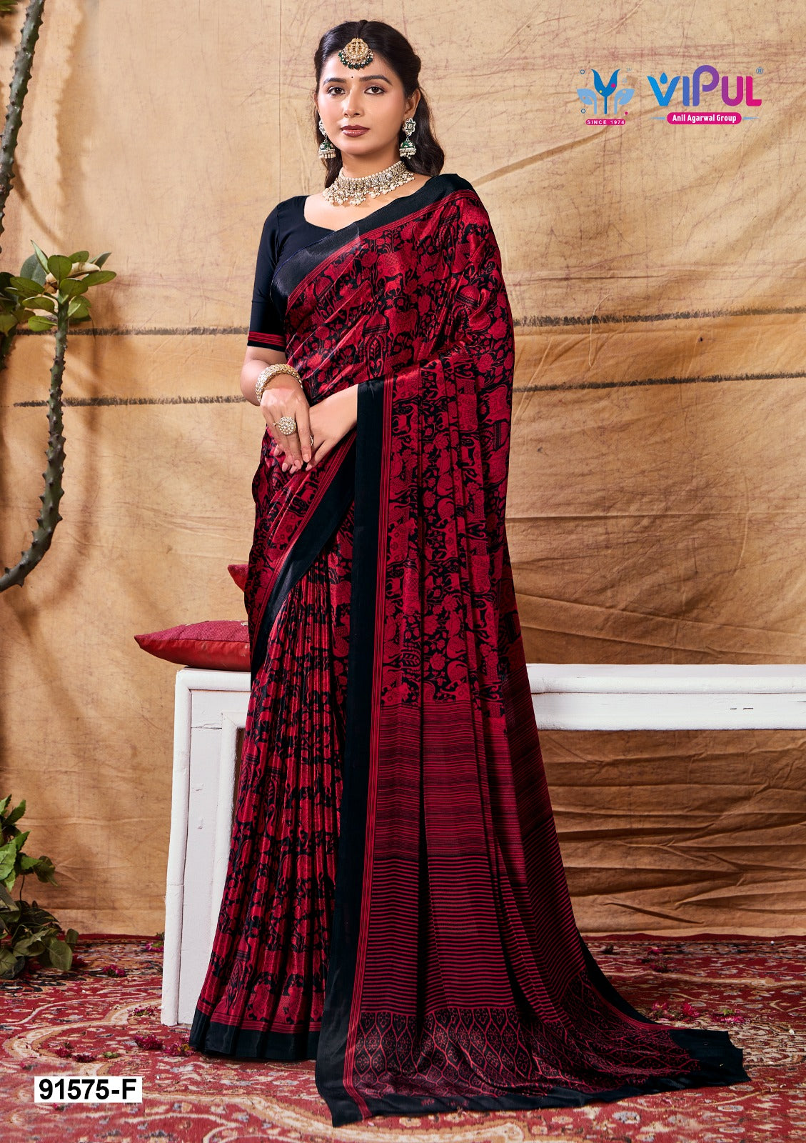 91575-F Vipul Creap Sarees